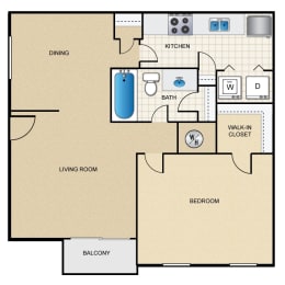 Floor Plan  1 Bed, 1 Bath A at Tucker Square, Stone Mountain 30083