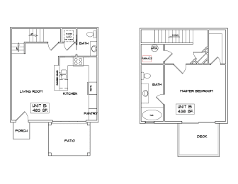 1 Bed 1.5 Bath Floor Plan at Moenave Townhomes, Springdale, Utah