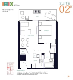 a floor plan of a bedroom apartment