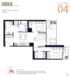 a floor plan of a bedroom apartment