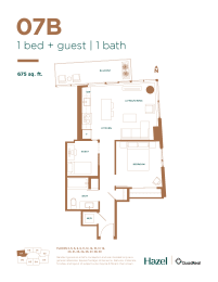 One Bedroom with Guest Floor Plan