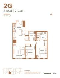 the floor plan of residence 2 bed 2 bath