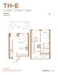 a typical floor plan of a 2 bedroom apartment