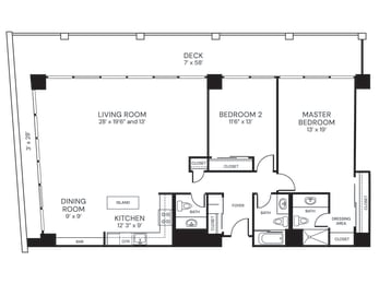 a floor plan of a small house with a bedroom and a living room