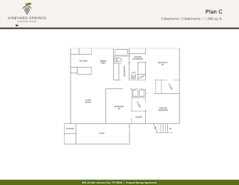 A floor plan for a Vineyard Springs apartment.