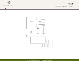 A floor plan for a Vineyard Springs apartment.