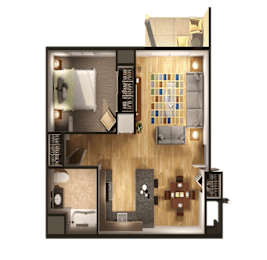 One Bedroom One Bathroom at Hornbrook Estates Apartments, Indiana