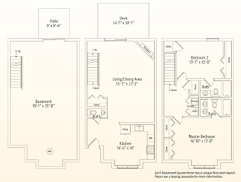 A Beaumont Square home floor plan with a unique layout.
