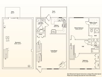 a floor plan of a home with three bedrooms and a living room