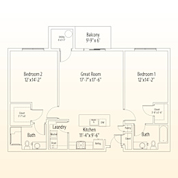 A floor plan of a home with a laundry room and a utility closet.