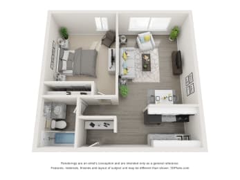 1 Bedroom Floorplan Madison Grove Wisconsin