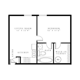 One Bedroom Floor Plan