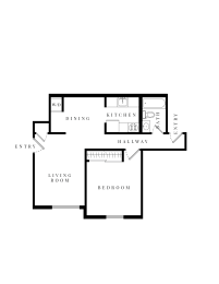  Floor Plan 1 Bed 1 Bath