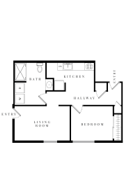  Floor Plan 1 Bed 1 Bath ADA