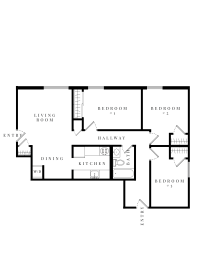  Floor Plan 3 Bed 1 Bath Large