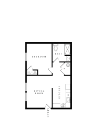  Floor Plan 1 Bed 1 Bath