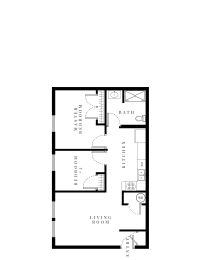  Floor Plan 2 Bed 1 Bath