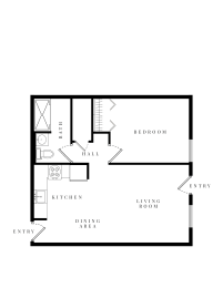  Floor Plan Studio 1Bath
