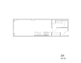 a floor plan of a 1 bedroom floor plan with roommates