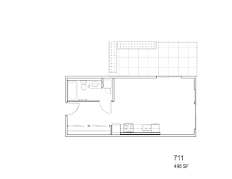 a floor plan of a house with a bedroom and a bathroom