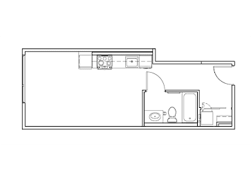 Studio Floor Plan at Junction Central, Seattle, WA