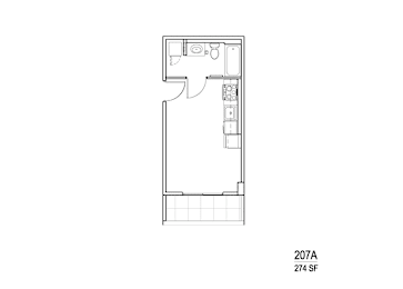 Studio Floor Plan at Junction Central, Washington, 98116