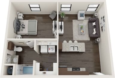 1 Bedroom Tranquility Floor Plan