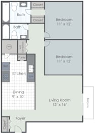 Two Bedroom C Floor Plan