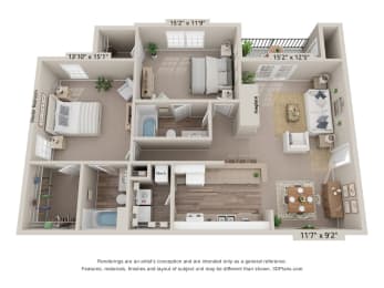 Lakes of Columbia_C_Two Bedroom Large