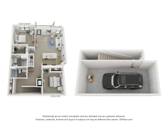 Leona Combined Floor Plan with Dimensions