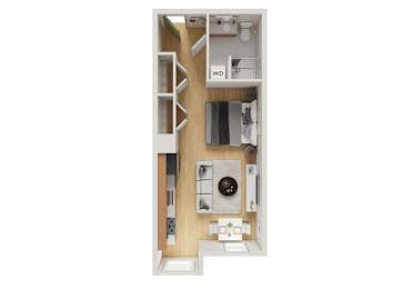 Apartment Type Sa Floorplan at Sol Apartments, Troy, NY, 12180