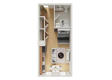 Apartment Type Sb with Murphy Bed at Sol Apartments, Troy, NY