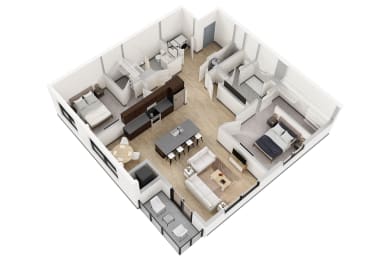 bedroom floor plan an in 3d