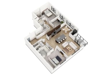 bedroom floor plan an in 3d