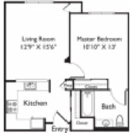 1x1 Mira Vista Villas Floorplan