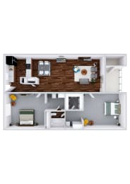 two bed one bath
