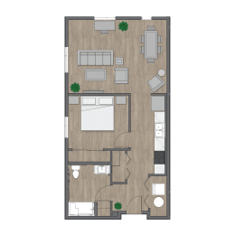 1B x 1B 2nd Ave Commons Floor Plans at SECOND AVE COMMONS | BRAND-NEW, Mesa, AZ, 85210