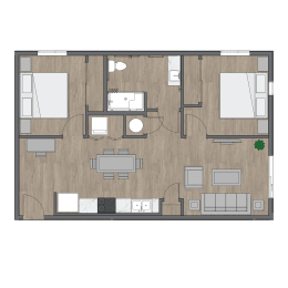 2 x 1 Bedroom 2nd Ave Commons Floor Plan at SECOND AVE COMMONS | BRAND-NEW, Arizona, 85210
