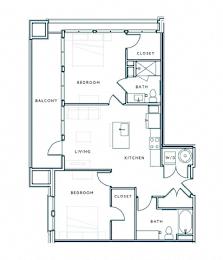 A black and white image of a house floor plan.