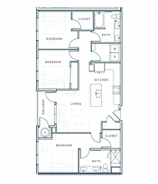 A black and white image of a floor plan for a house.