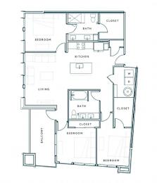 A black and white image of a floor plan for a house.