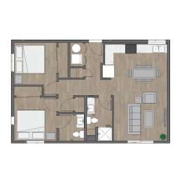 1B x 1.5B 2nd Ave Commons Floor Plan at SECOND AVE COMMONS | BRAND-NEW, Mesa, Arizona