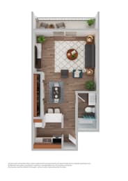 Studio A 500 sqft Los Altos Towers Apartment in Albuquerque New Mexico