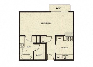 Studio floor plan at Wellington Estates in San Antonio, TX