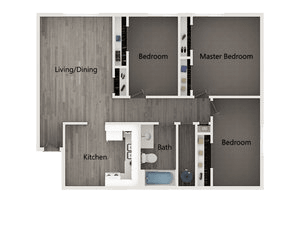  Floor Plan 3 Bedroom 1 Bathroom