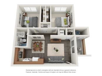 Two Bedroom Floorplan at Sunset Landing Apartments