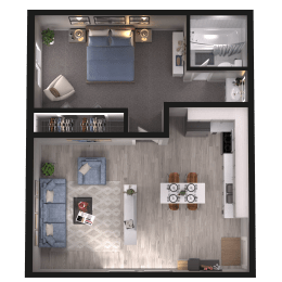  Floor Plan 1 Bedroom