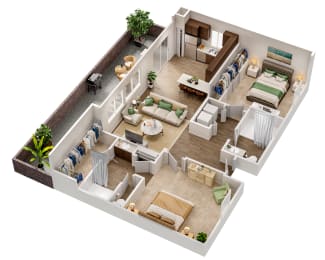 2 Bedroom Floor Plan at Avilla Marana Apartments in Marana Arizona