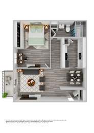 One Bedroom Floorplan at Villa Esperanza
