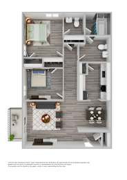 Two Bedroom Floorplan at Villa Esperanza